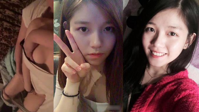 高颜值美女大学生，为了钱和肥猪富二代交往在宾馆里被小鸡巴后入骚穴