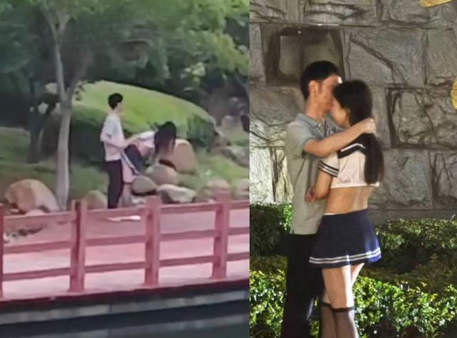 湖北经济学院JK制服学生妹与男友校园露出野战被围观，白天激情后入深夜疯狂口交