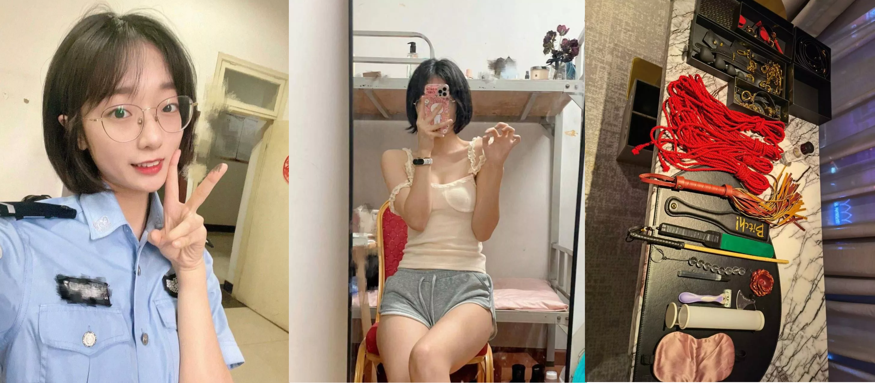 超高颜值的警花学生，被调教大神阿司&amp;Yuzha调教的服服贴贴，丰满翘臀被后入狂扇