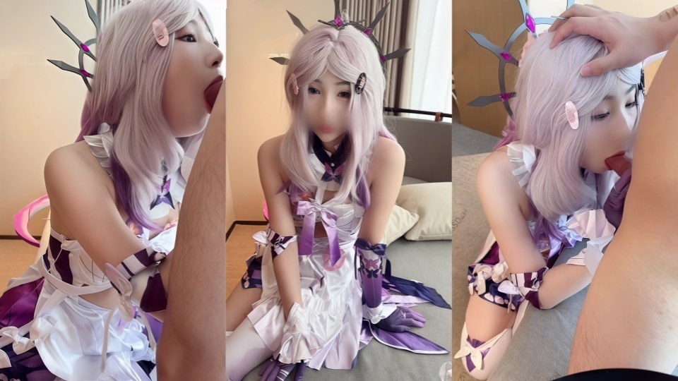 极品嫩妹COS遐蝶，把小嘴当成逼逼来操，清纯淫靡并存