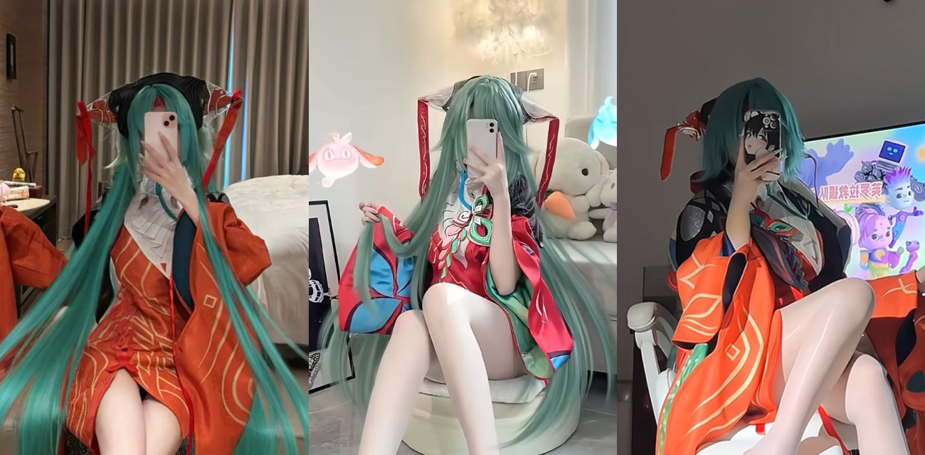 高人气福利姬【沐沐baby】新年COS少司缘，稚嫩酮体制服衬托上演反差萌，筋膜枪狂震骚穴喷水不停