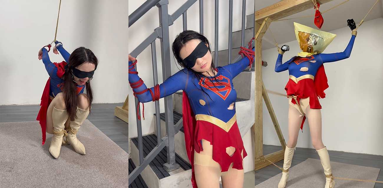 巨乳女郎【欲梦】绳艺调教系列，口撑小嘴呜咽求饶，手铐凌辱狂震嫩穴吊起湿身极致反差绝美崩坏