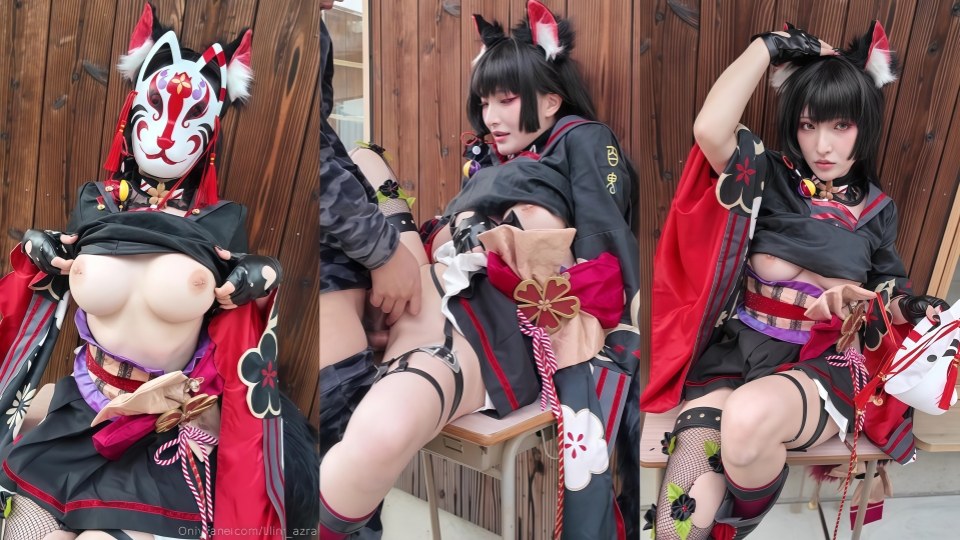 高颜值嫩妹福利姬Cosplay狐坂若藻露脸被爆肏内射【lilim_azra】