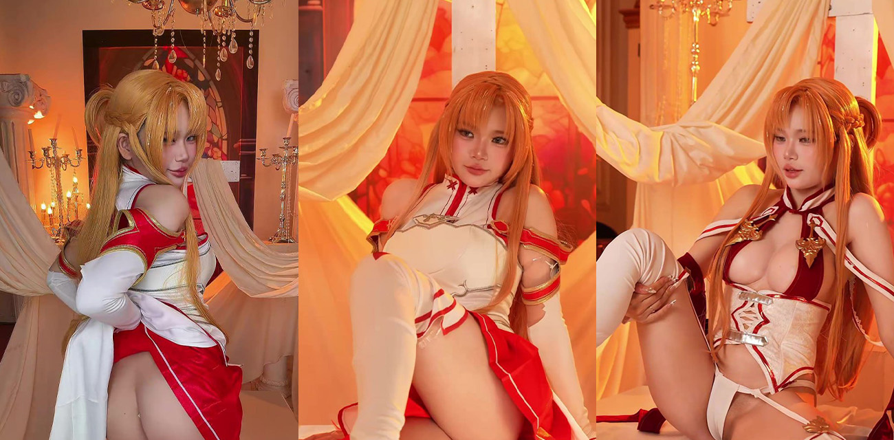 二次元福利姬【ZinieQ】化身刀剑神域亚丝娜，极品身材私密展示全程挑逗诱惑，巨乳肥穴隐约可见表情淫媚饥渴